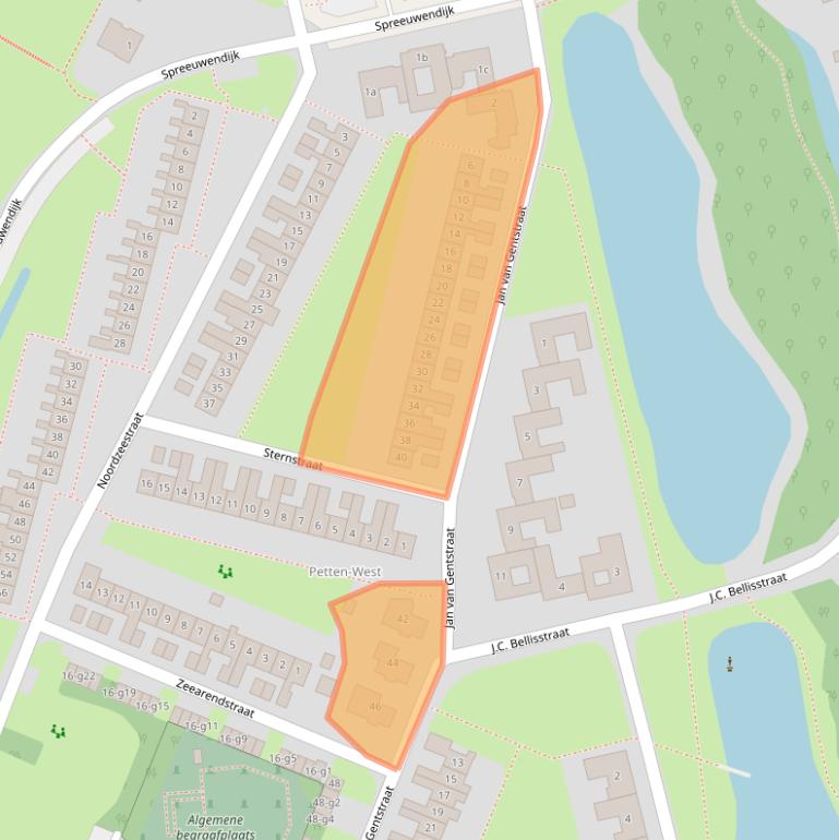 Kaart van postcodegebied 1755PC.