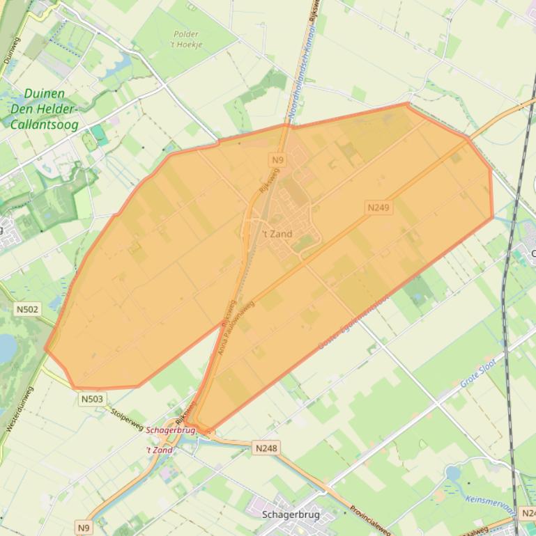 Kaart van postcodegebied 1756.