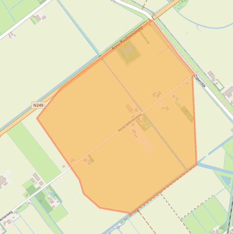 Kaart van postcodegebied 1756CD.