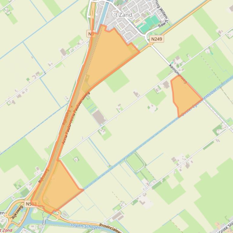 Kaart van postcodegebied 1756CE.