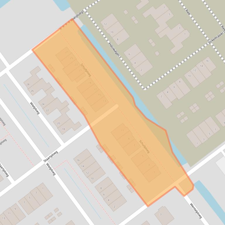 Kaart van postcodegebied 1756VC.