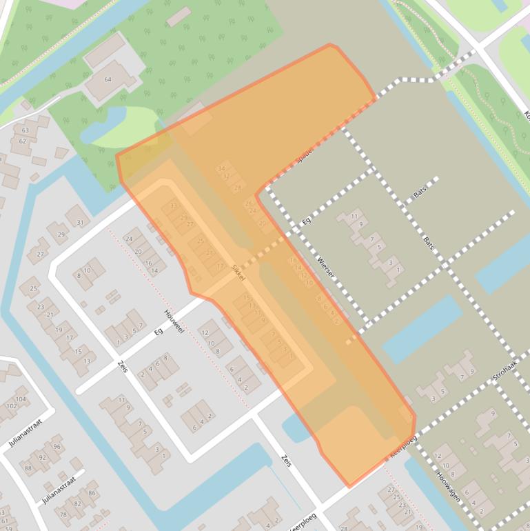 Kaart van postcodegebied 1756VJ.