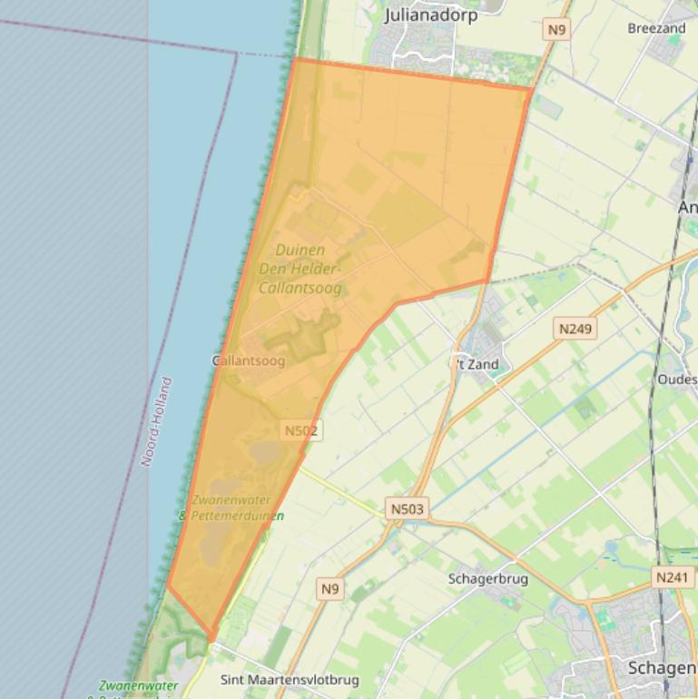 Kaart van postcodegebied 1759.