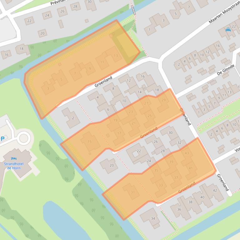 Kaart van postcodegebied 1759XA.