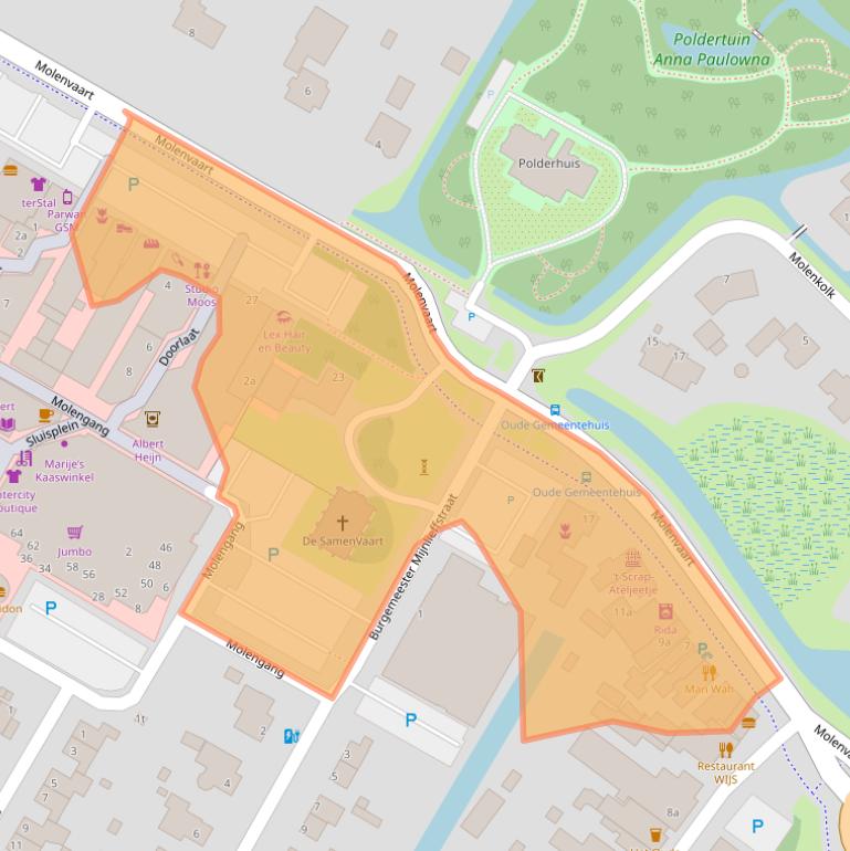 Kaart van postcodegebied 1761AA.