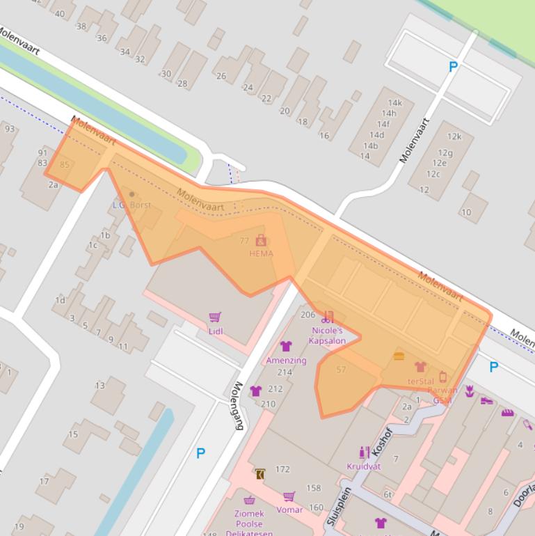 Kaart van postcodegebied 1761AB.