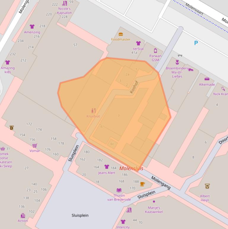 Kaart van postcodegebied 1761AT.