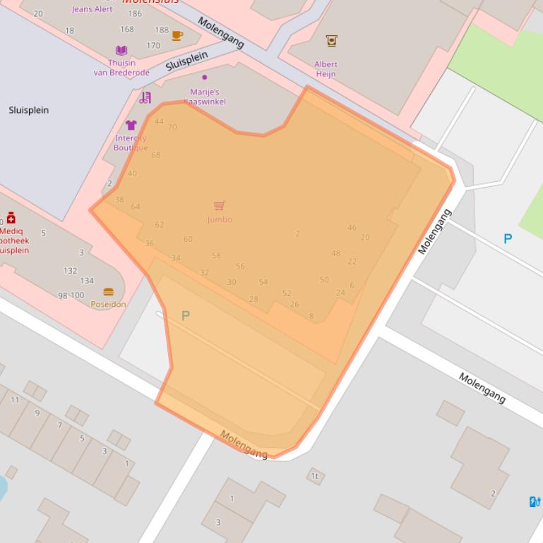 Kaart van postcodegebied 1761BV.