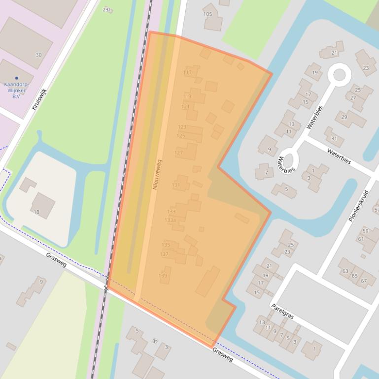 Kaart van postcodegebied 1761EG.
