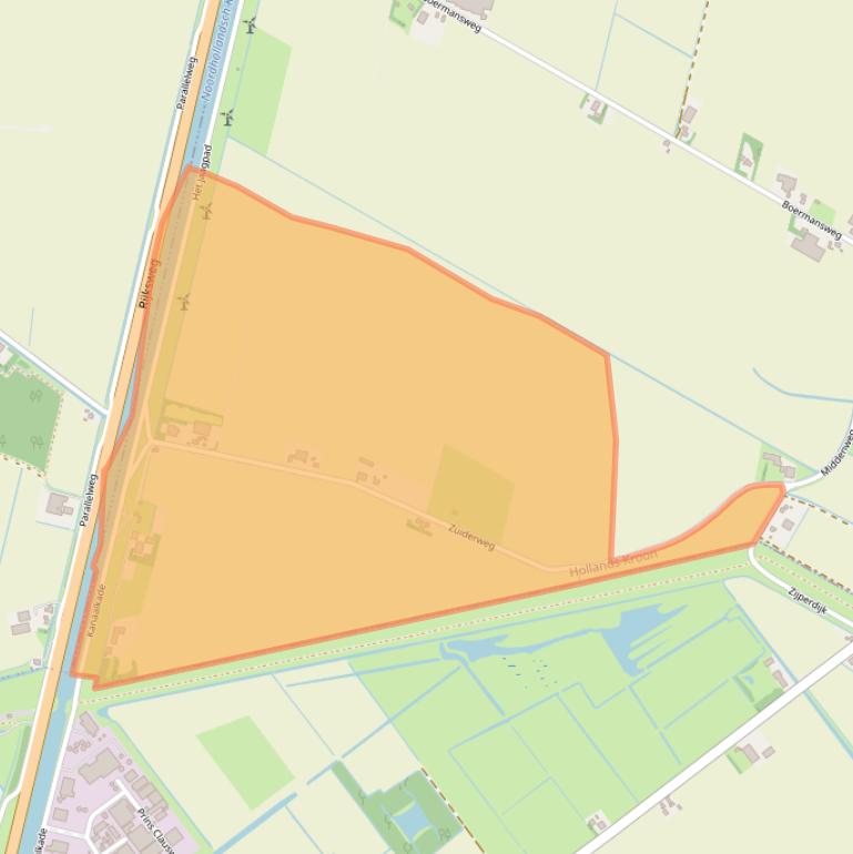 Kaart van postcodegebied 1761LM.