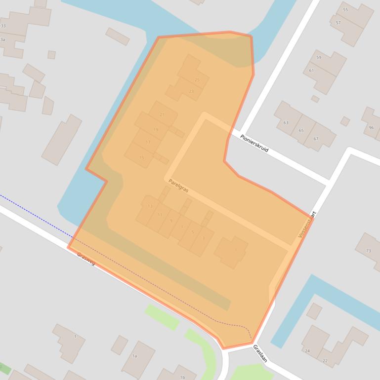 Kaart van postcodegebied 1761VJ.