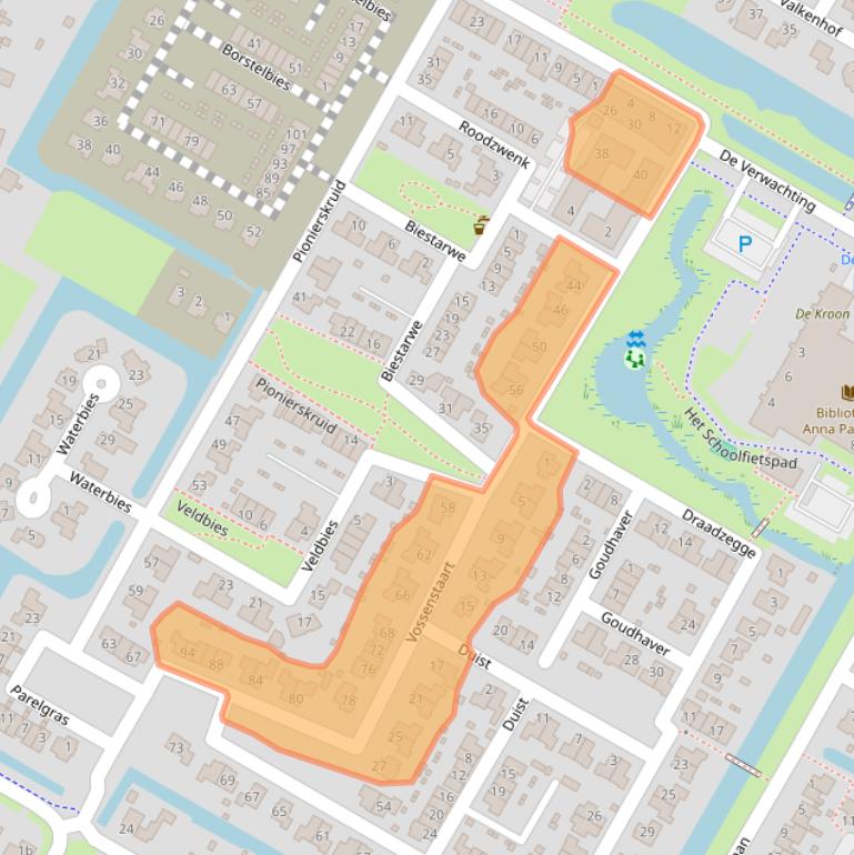 Kaart van postcodegebied 1761VP.