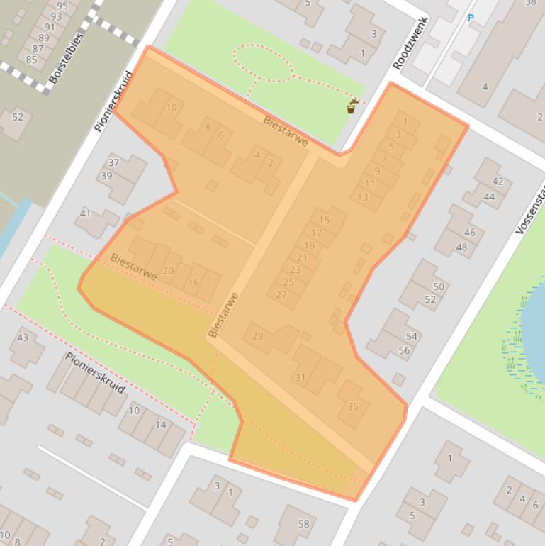 Kaart van postcodegebied 1761VS.