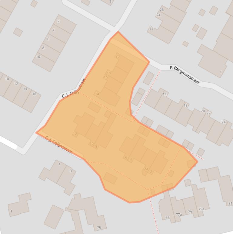 Kaart van postcodegebied 1764EX.