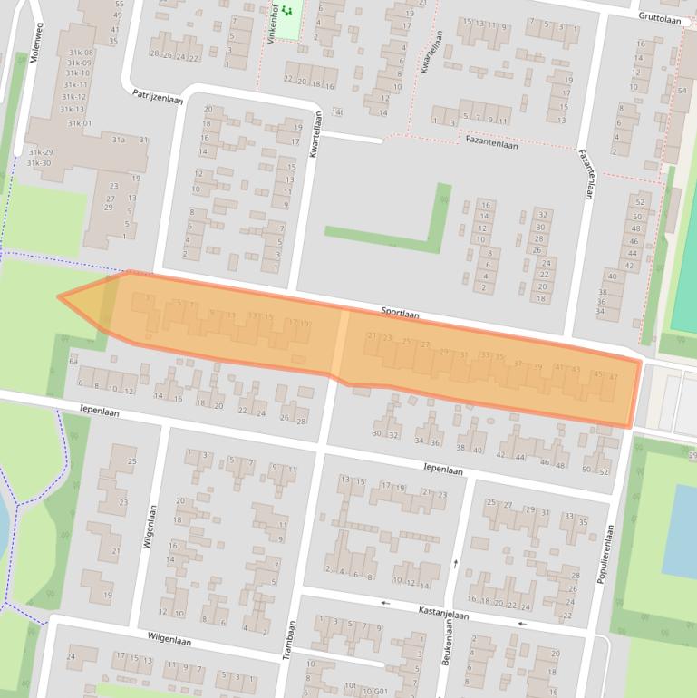 Kaart van postcodegebied 1766JN.