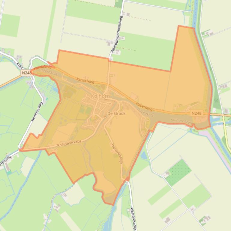 Kaart van postcodegebied 1767.