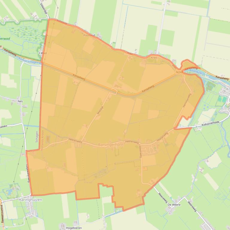 Kaart van postcodegebied 1768.