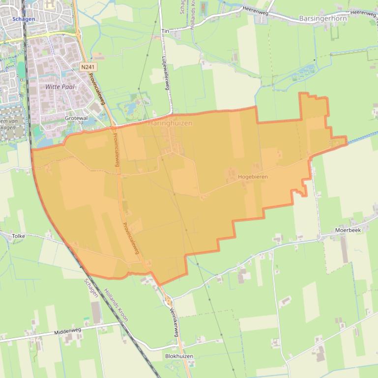 Kaart van postcodegebied 1769.