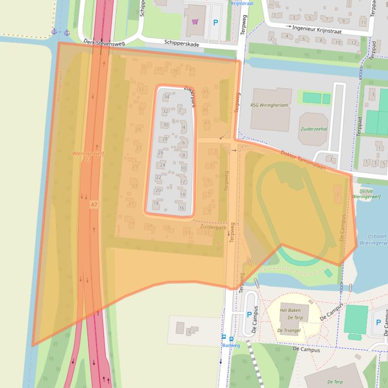 Kaart van postcodegebied 1771AA.