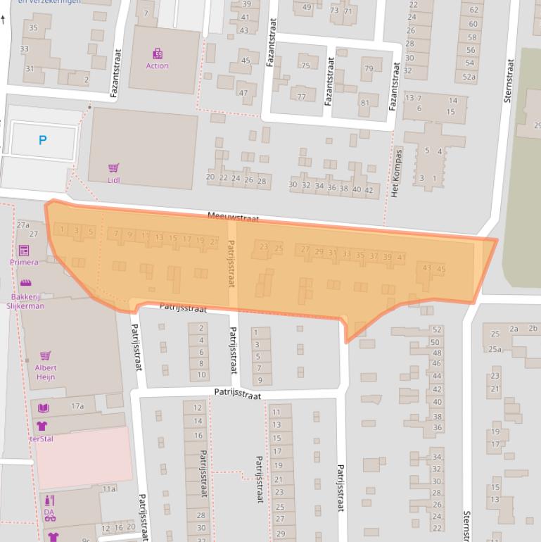 Kaart van postcodegebied 1771AL.
