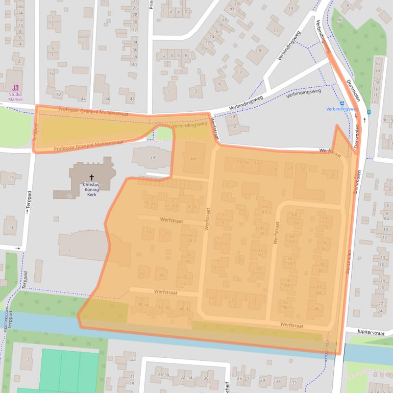 Kaart van postcodegebied 1771BE.