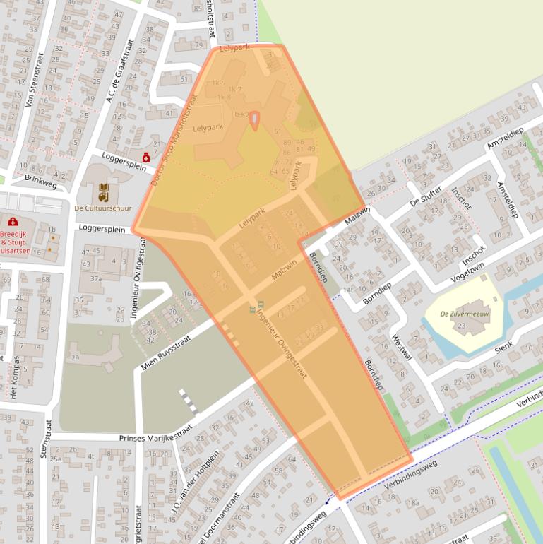 Kaart van postcodegebied 1771CA.