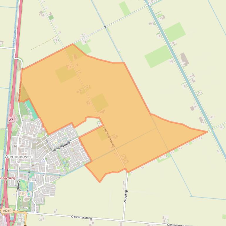 Kaart van postcodegebied 1771MC.