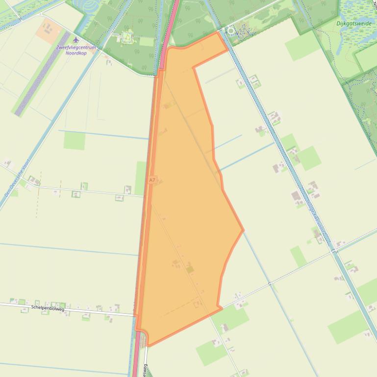 Kaart van postcodegebied 1771MD.