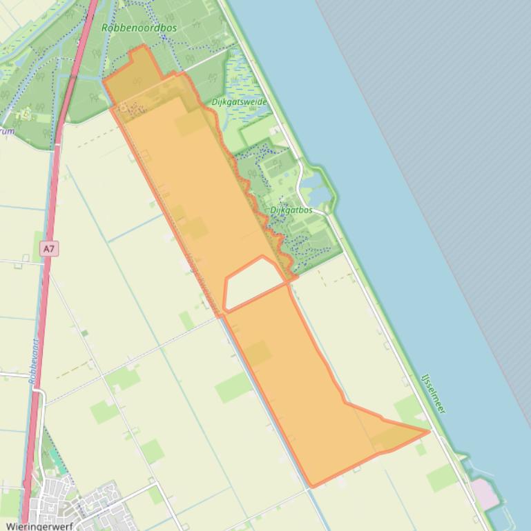 Kaart van postcodegebied 1771MH.