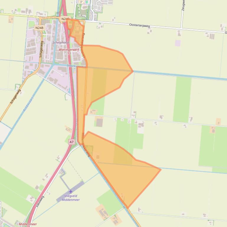 Kaart van postcodegebied 1771SC.