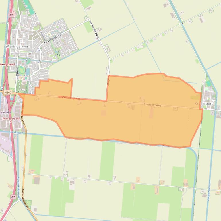 Kaart van postcodegebied 1771SJ.