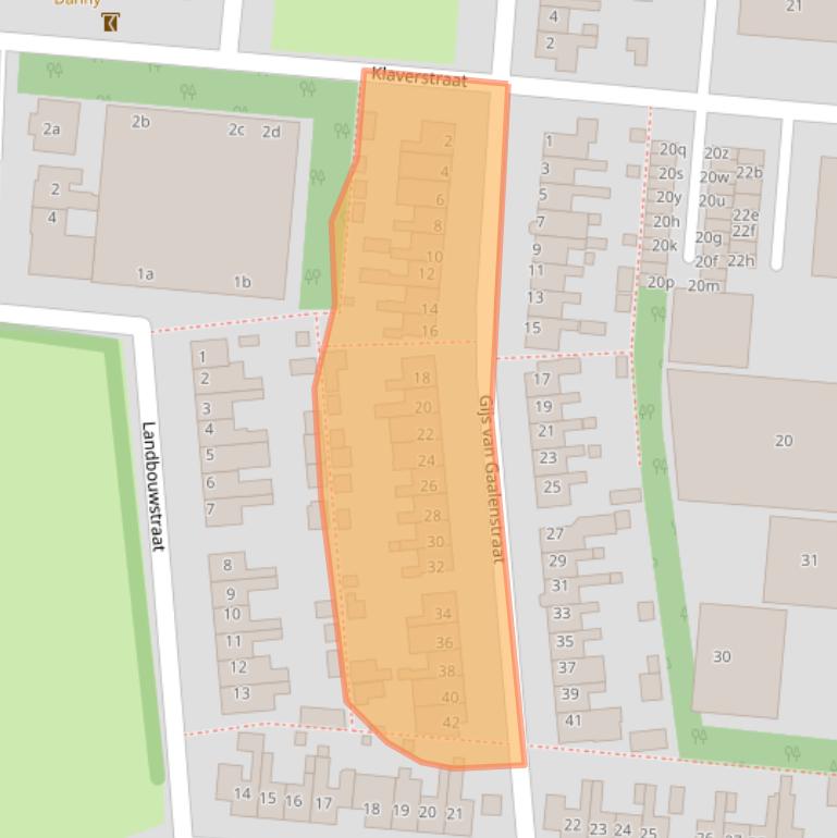 Kaart van postcodegebied 1773AD.