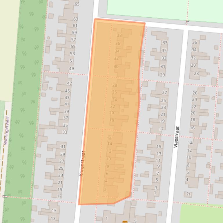 Kaart van postcodegebied 1773AS.