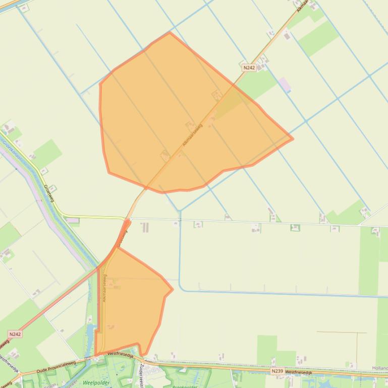 Kaart van postcodegebied 1775PR.