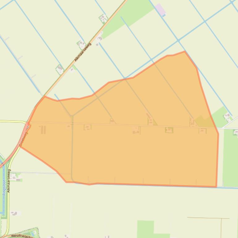 Kaart van postcodegebied 1775RE.