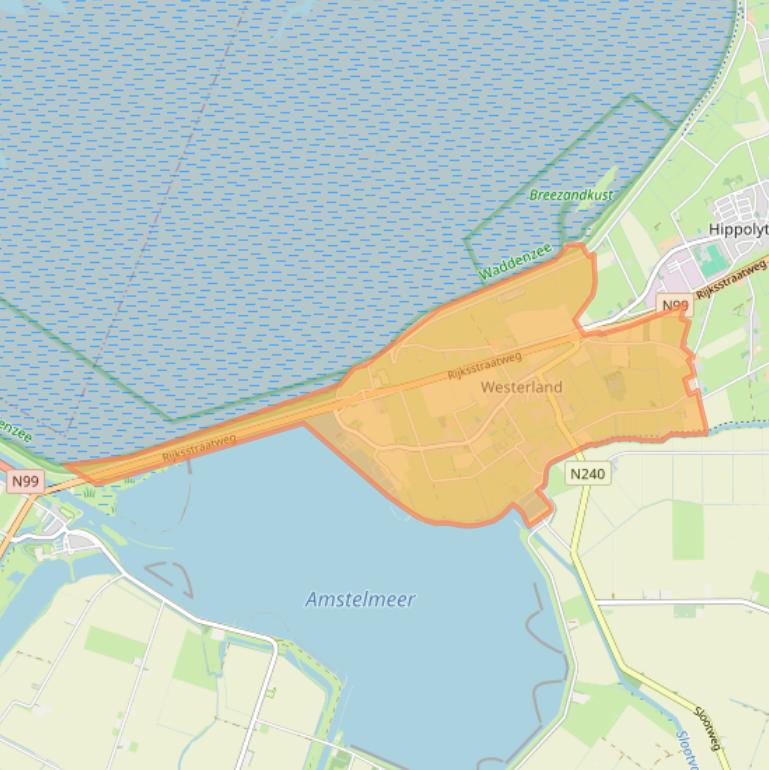 Kaart van postcodegebied 1778.