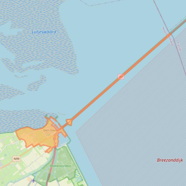 Kaart van postcodegebied 1779.