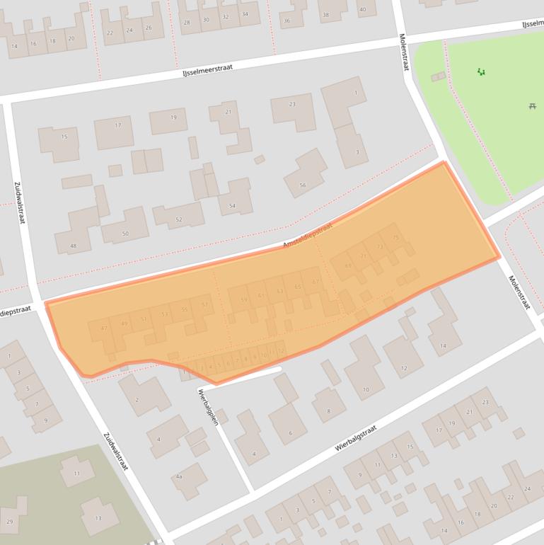 Kaart van postcodegebied 1779BR.