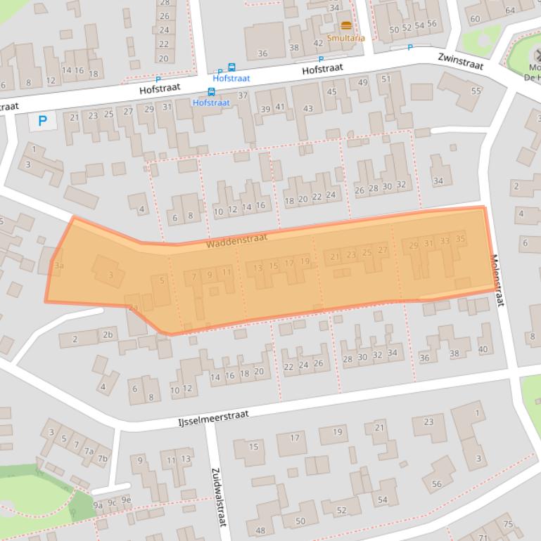 Kaart van postcodegebied 1779XA.