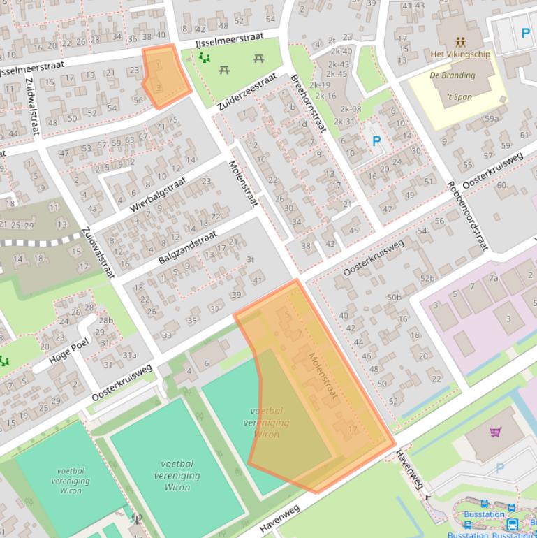 Kaart van postcodegebied 1779XG.