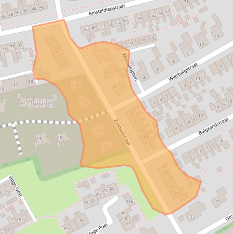 Kaart van postcodegebied 1779XJ.