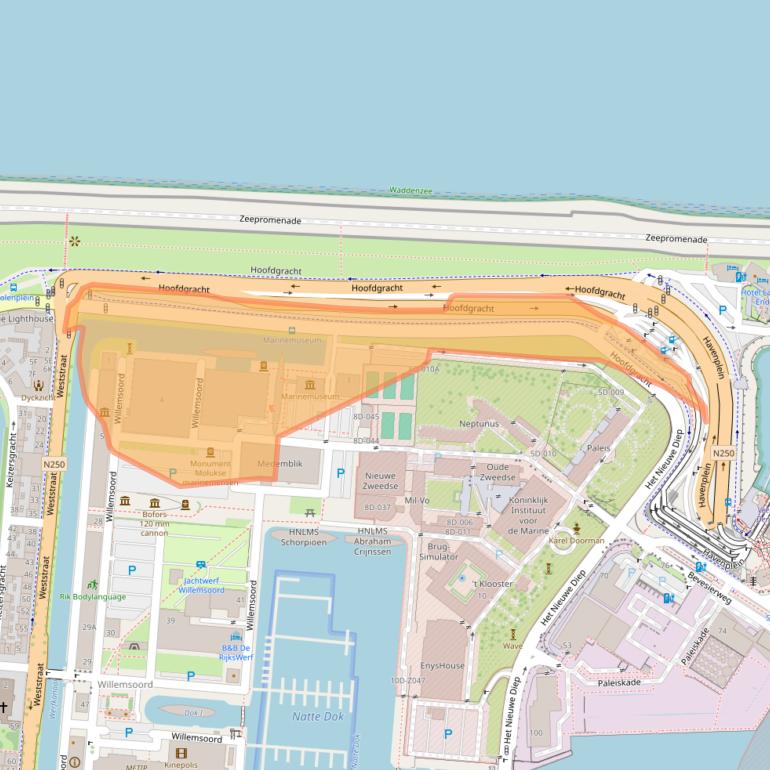 Kaart van postcodegebied 1781AA.