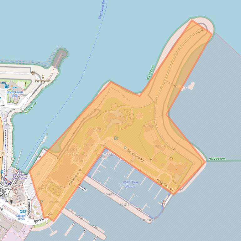 Kaart van postcodegebied 1781AT.