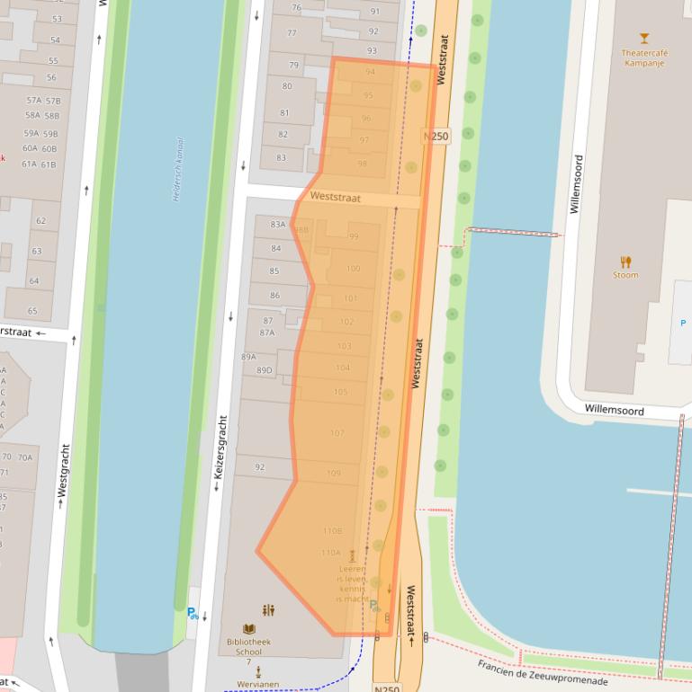 Kaart van postcodegebied 1781BZ.