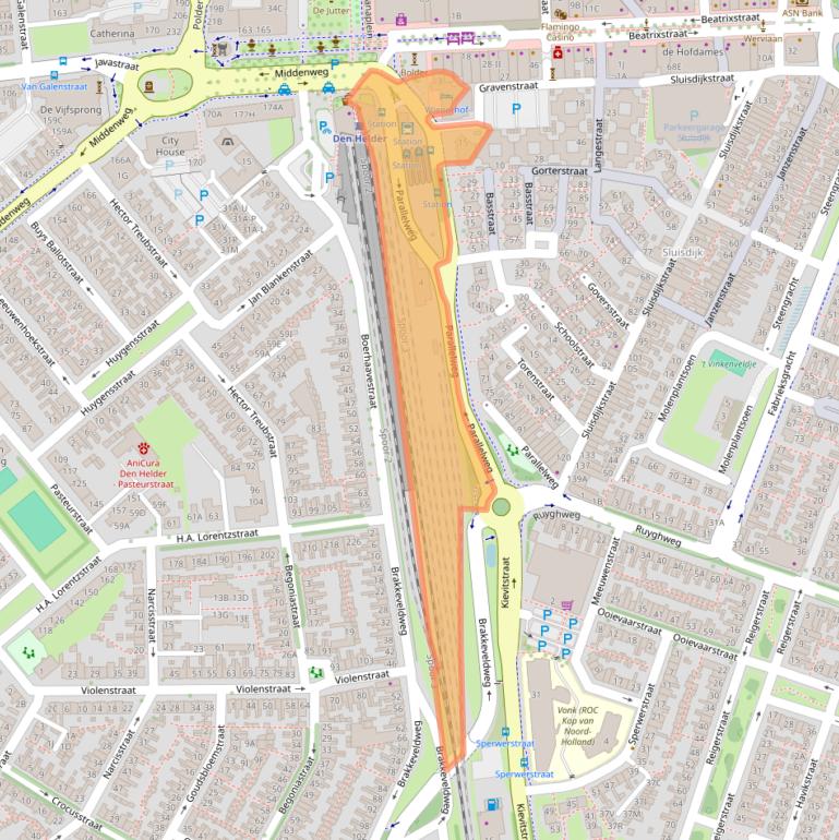 Kaart van postcodegebied 1781EA.