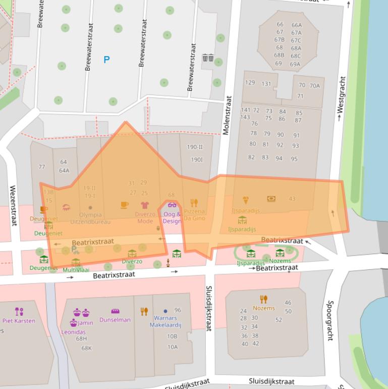 Kaart van postcodegebied 1781EM.