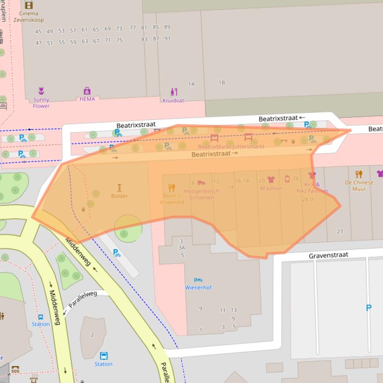 Kaart van postcodegebied 1781EN.