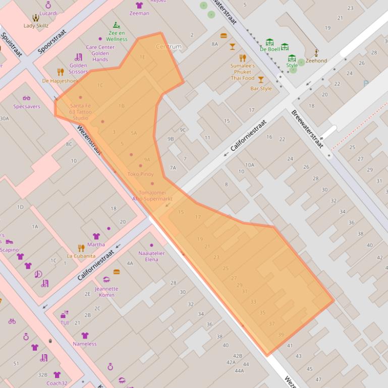 Kaart van postcodegebied 1781GJ.