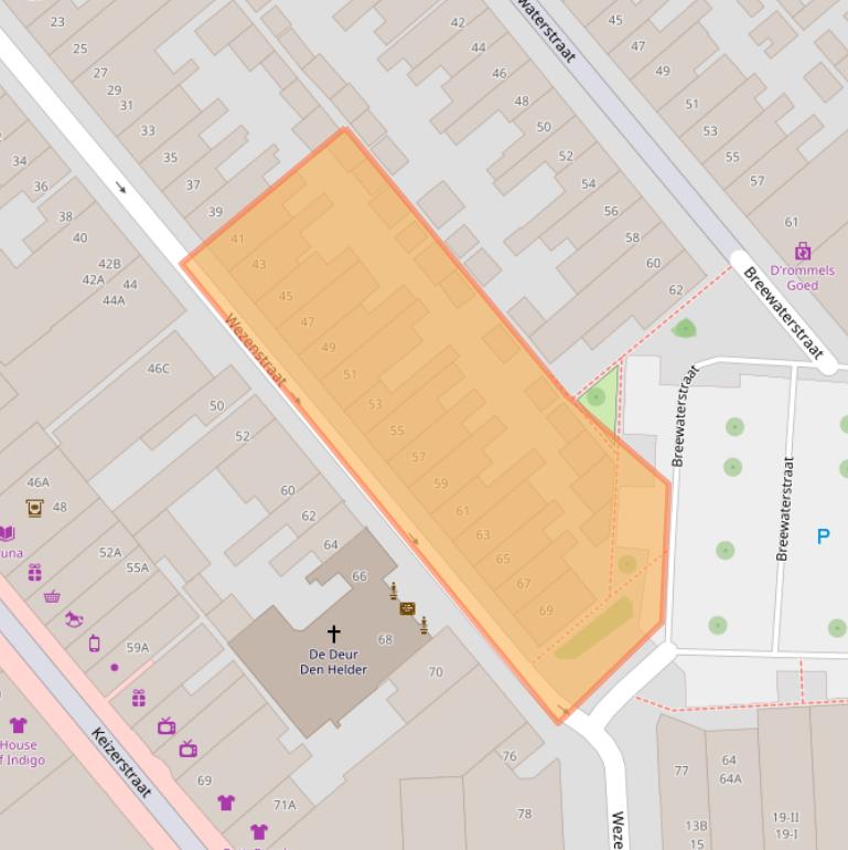 Kaart van postcodegebied 1781GK.