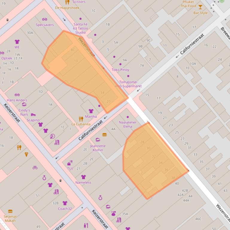 Kaart van postcodegebied 1781GL.